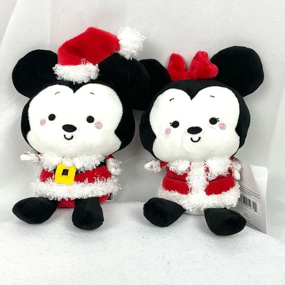 Disney Mickey and Minnie Mouse Holiday Plush Set Hallmark Better Together New - Picture 2 of 6